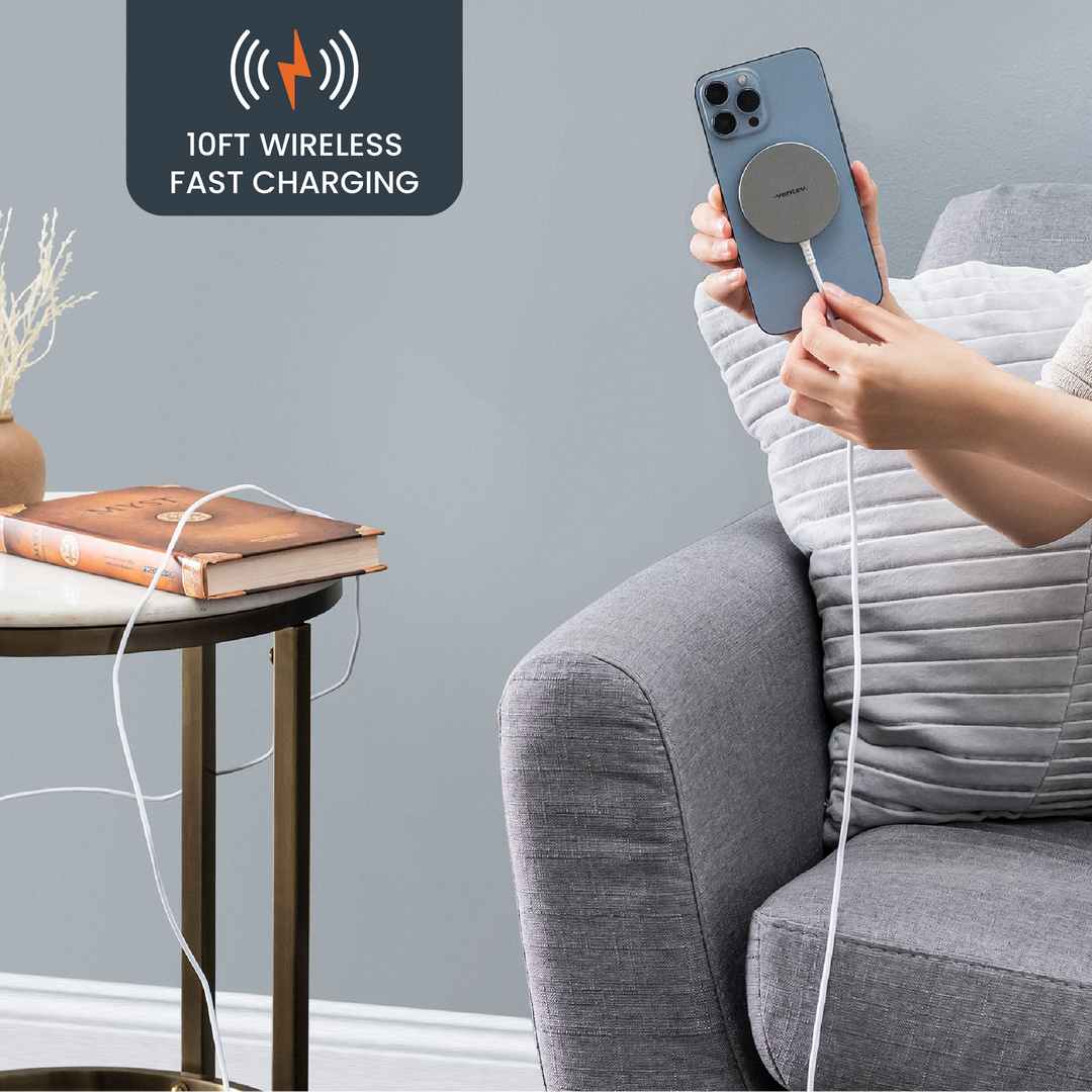 15W ULTRAFAST Wireless Magnetic Charger with Extra-Long 10 Foot